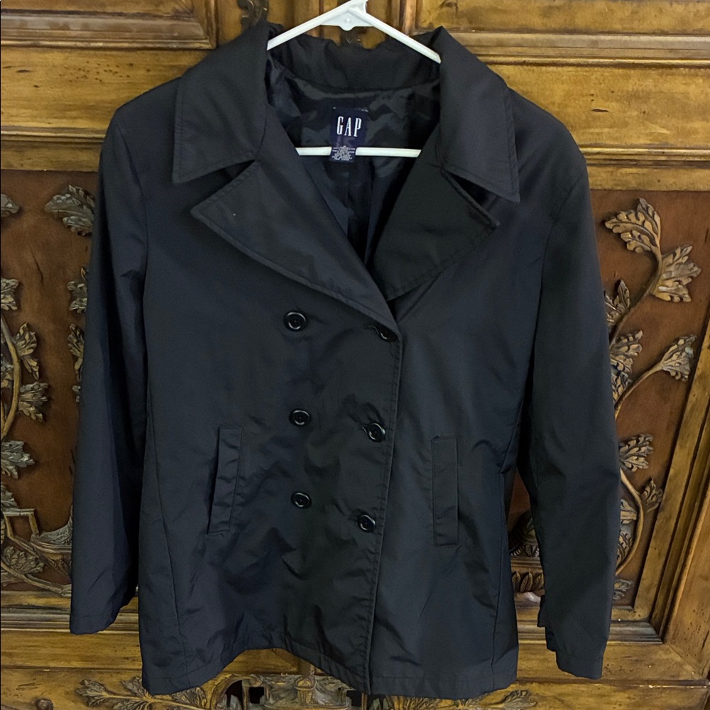 GAP Black Double-Breasted Pea Coat
